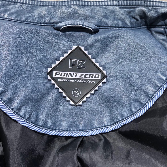 Faux Leather Womens Jacket Point Zero Denim Look M - Picture 5 of 5